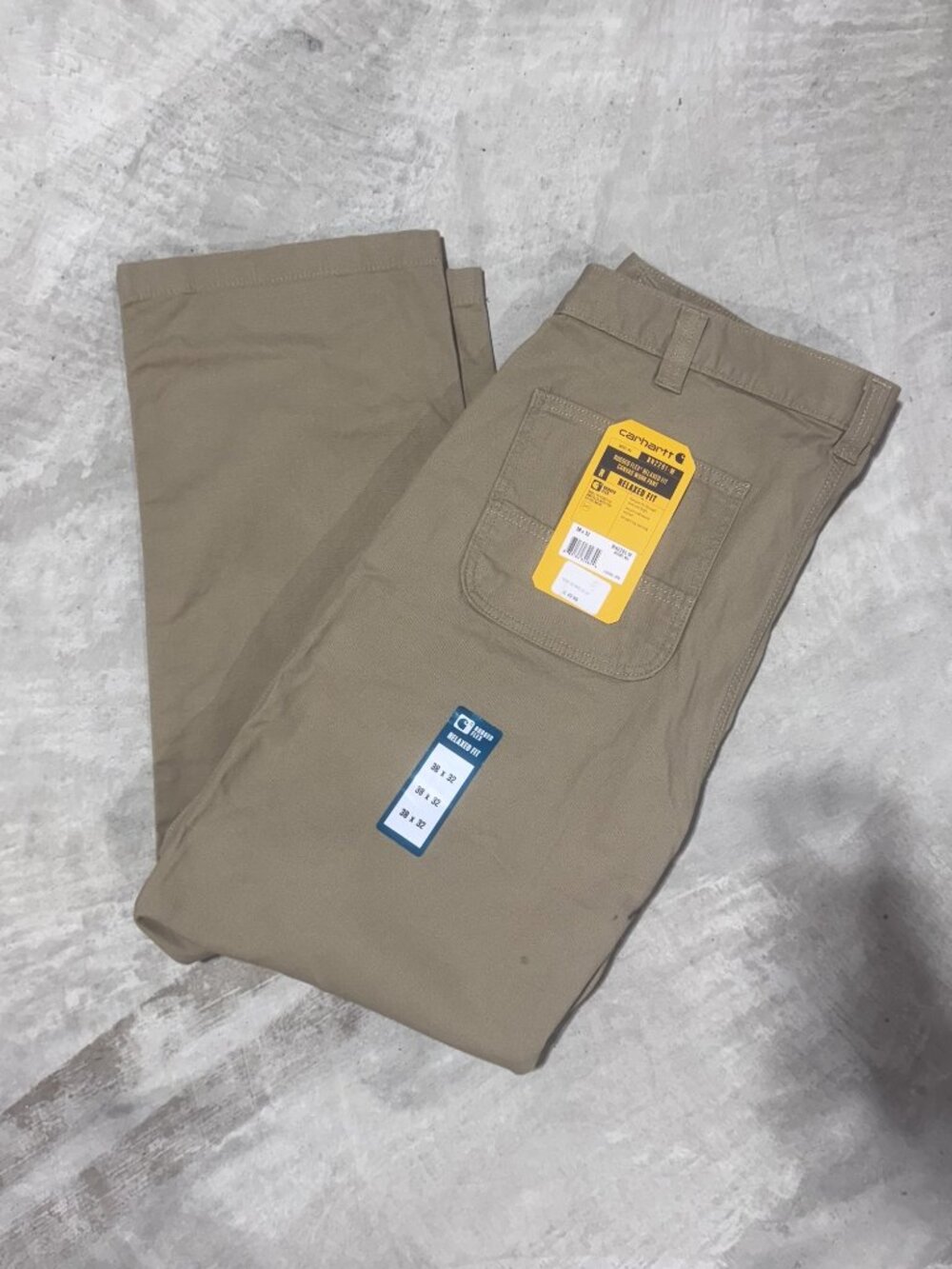 Carhartt Rugged Flex Relaxed Fit Canvas Work Pant 38x32 Dark Khaki NWT